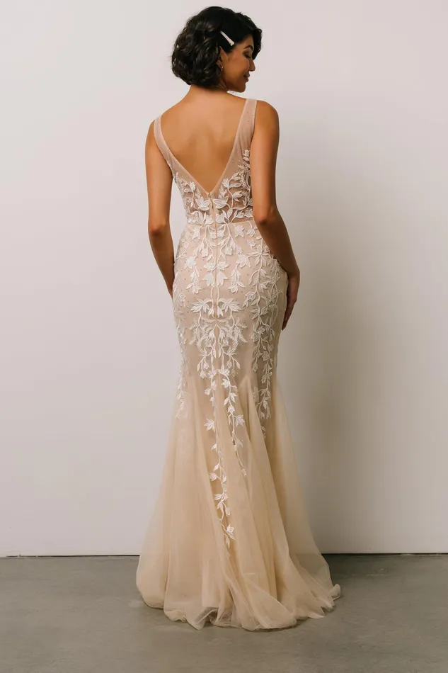 Fleurette Bridal Gown Beige Ivory Women Baltic Born Bridal Fleurette Bridal Gown Beige Ivory Women Baltic Born Bridal