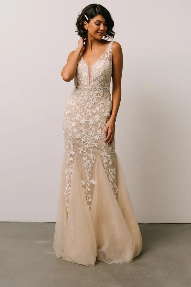 Fleurette Bridal Gown Beige Ivory Women Baltic Born Bridal Fleurette Bridal Gown Beige Ivory Women Baltic Born Bridal