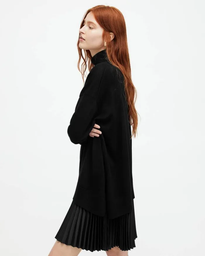 Flora 2In1 Pleated Mini Dress Black Women AllSaints Dresses