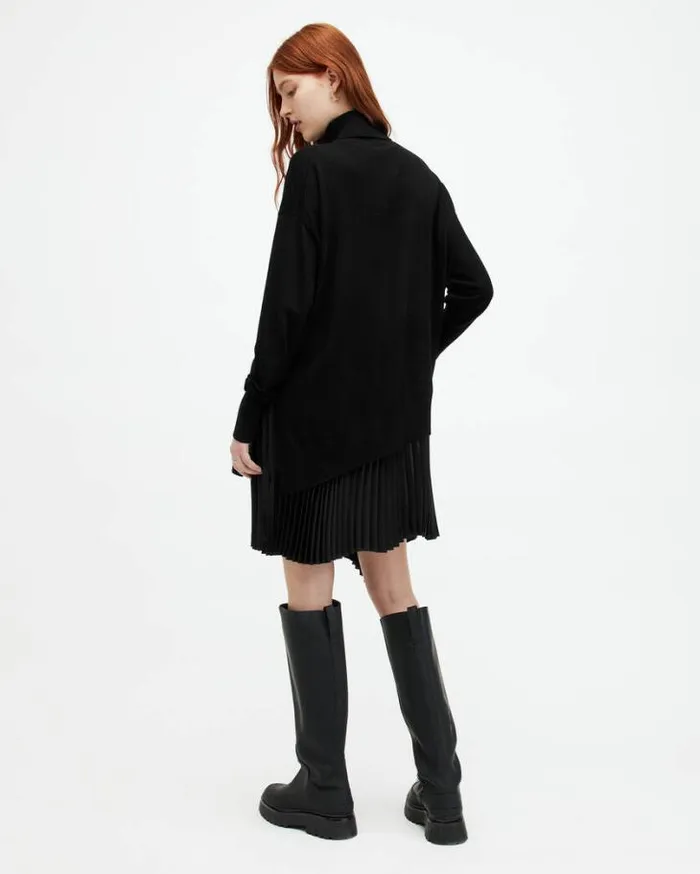 Flora 2In1 Pleated Mini Dress Black Women AllSaints Dresses