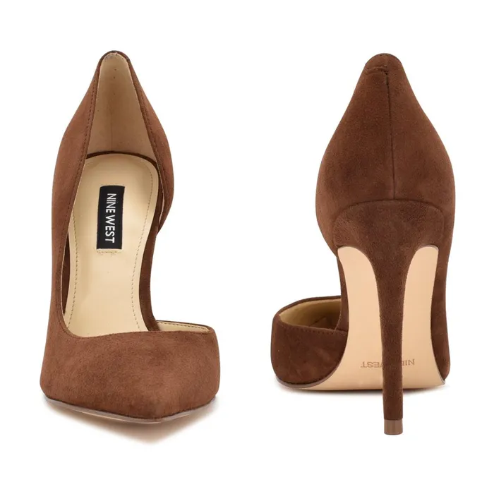 Folowe D039orsay Pointy Toe Pumps Medium Brown Suede Women Nine West High Folowe D039orsay Pointy Toe Pumps Medium Brown Suede Women Nine West High