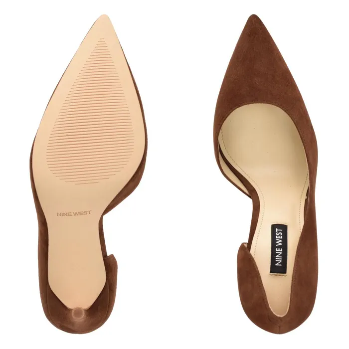 Folowe D039orsay Pointy Toe Pumps Medium Brown Suede Women Nine West High Folowe D039orsay Pointy Toe Pumps Medium Brown Suede Women Nine West High