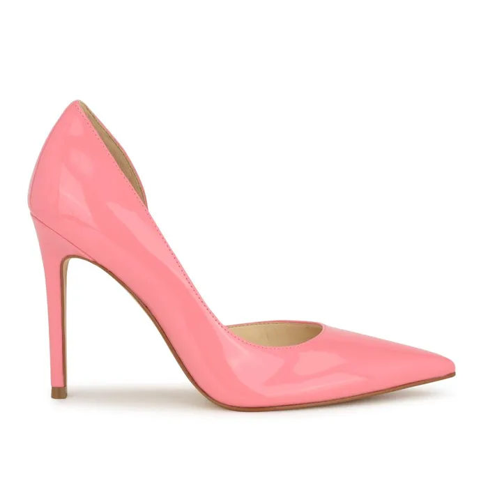 Folowe D039orsay Pointy Toe Pumps Pink Patent Women Nine West High