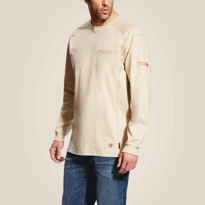 FR Air Crew TShirt Sand Heather Men Ariat Workwear