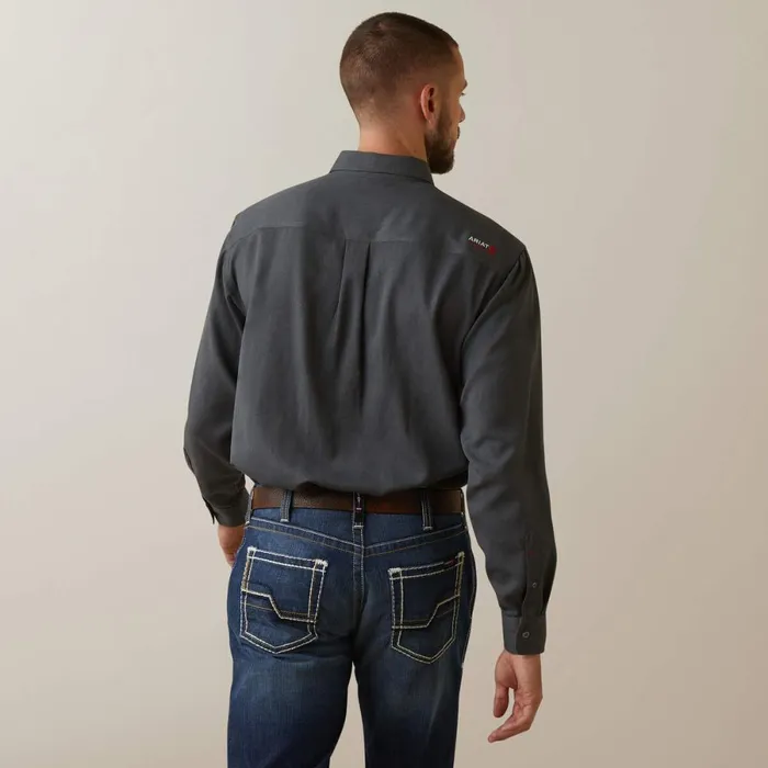 FR Air Inherent Work Shirt Charcoal Heather Men Ariat Button Down Shirts FR Air Inherent Work Shirt Charcoal Heather Men Ariat Button Down Shirts