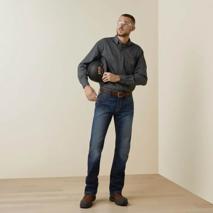 FR Air Inherent Work Shirt Charcoal Heather Men Ariat Button Down Shirts FR Air Inherent Work Shirt Charcoal Heather Men Ariat Button Down Shirts