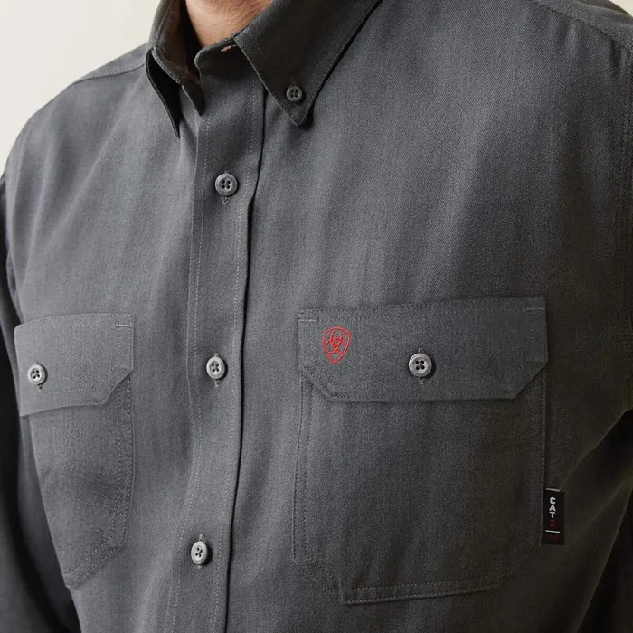 FR Air Inherent Work Shirt Charcoal Heather Men Ariat Button Down Shirts FR Air Inherent Work Shirt Charcoal Heather Men Ariat Button Down Shirts