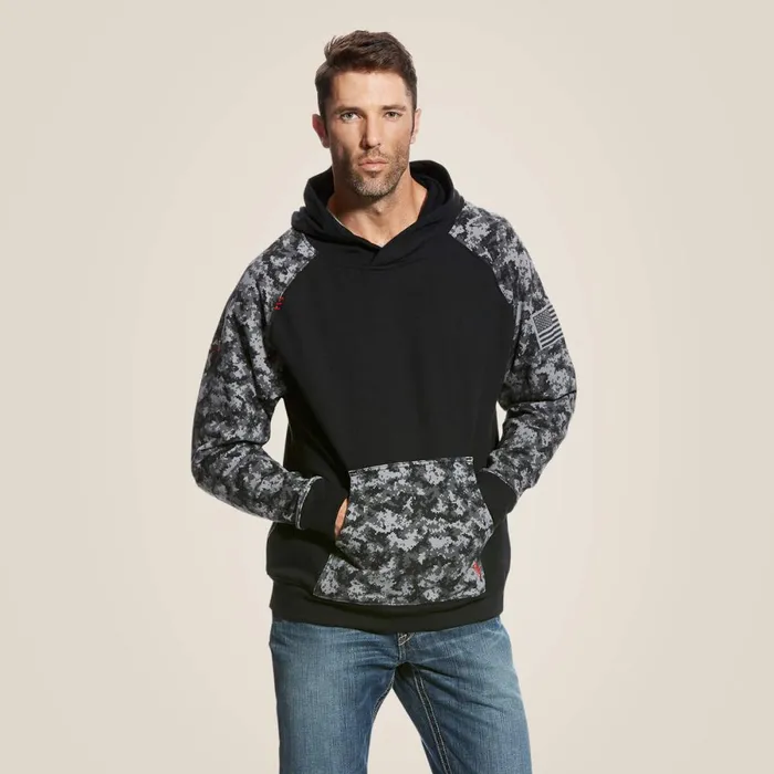 FR DuraStretch Patriot Hoodie Black Digi Men Ariat Sweatshirts and Hoodies