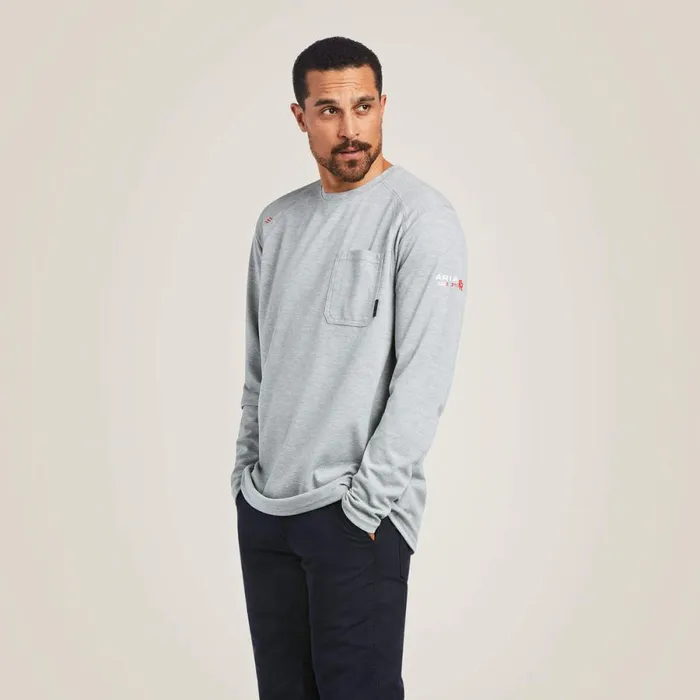 FR Max Protect Inherent TShirt Heather Grey Men Ariat TShirts and Polos
