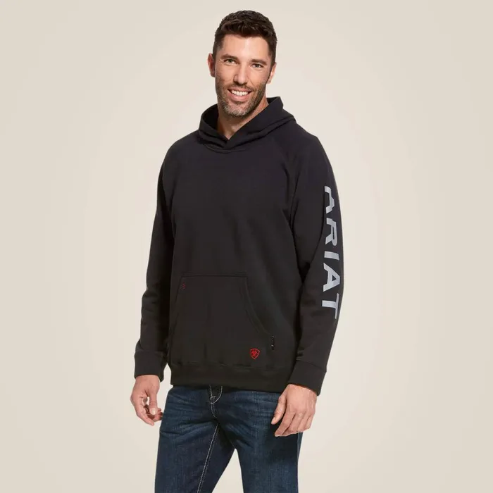FR Primo Fleece Logo Hoodie Black Men Ariat Sweatshirts and Hoodies