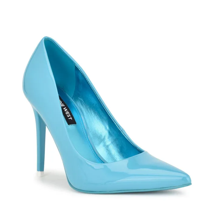 Fresh Pointy Toe Pumps Light Blue Patent Women Nine West Pumps Fresh Pointy Toe Pumps Light Blue Patent Women Nine West Pumps