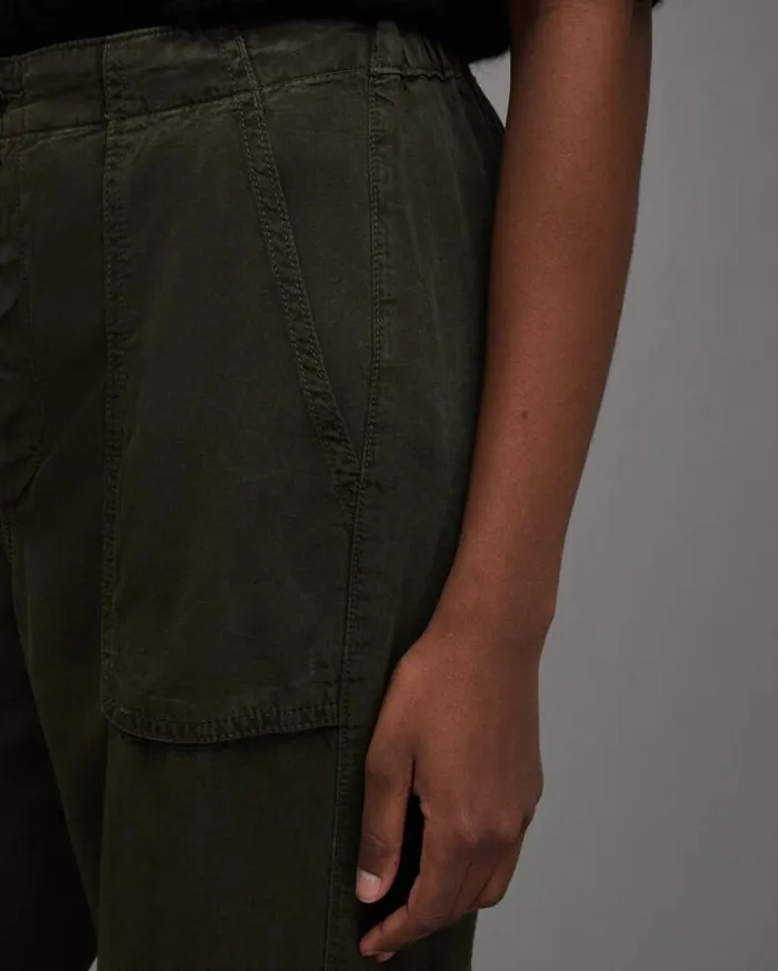 Frieda HighRise Tencel Cargo Pants Khaki Green Women AllSaints Pants and Leggings Frieda HighRise Tencel Cargo Pants Khaki Green Women AllSaints Pants and Leggings
