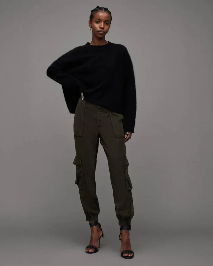 Frieda HighRise Tencel Cargo Pants Khaki Green Women AllSaints Pants and Leggings Frieda HighRise Tencel Cargo Pants Khaki Green Women AllSaints Pants and Leggings