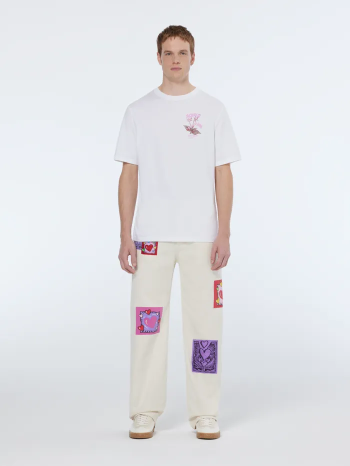 Front And Back Artwork Tshirt White Men Scotch and Soda TShirts and Polo Shirts