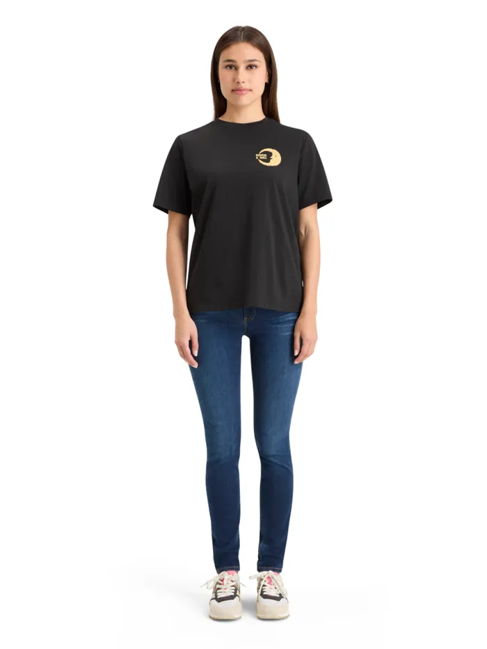 FRONT BACK FESTIVE ARTWORK RELAXED FIT TSHIRT Evening Black Women Scotch and Soda Tops and TShirts FRONT BACK FESTIVE ARTWORK RELAXED FIT TSHIRT Evening Black Women Scotch and Soda Tops and TShirts