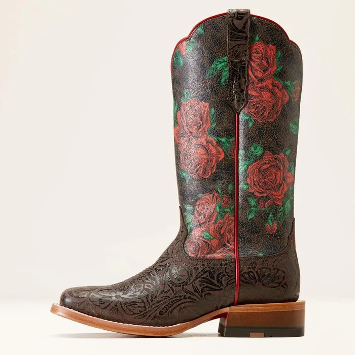Frontier Farrah Western Boot Chocolate Floral Emboss Women Ariat Western Boots Frontier Farrah Western Boot Chocolate Floral Emboss Women Ariat Western Boots