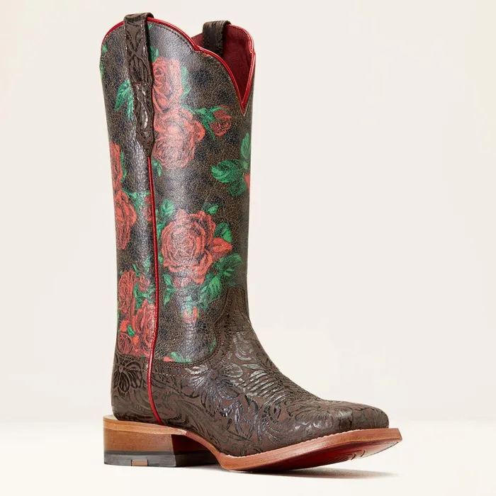 Frontier Farrah Western Boot Chocolate Floral Emboss Women Ariat Western Boots Frontier Farrah Western Boot Chocolate Floral Emboss Women Ariat Western Boots