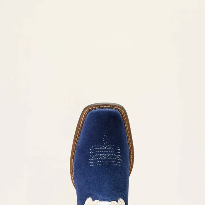 Futurity Fort Worth Western Boot Patriot Blue Suedepale Moon Kids Ariat Big Kids039 Footwear