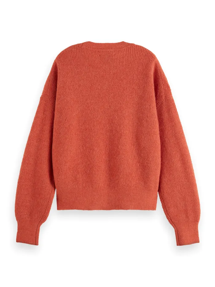 Fuzzy Crew Neck Pullover Negroni Melange Women Scotch and Soda Knitwear