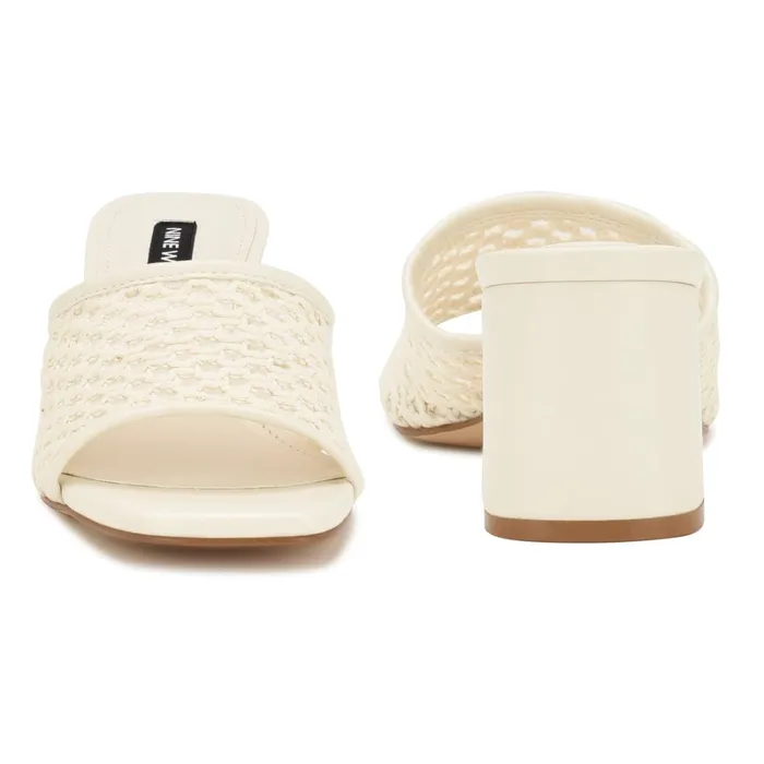 Galant Block Heel Sandals White Women Nine West Heeled Galant Block Heel Sandals White Women Nine West Heeled