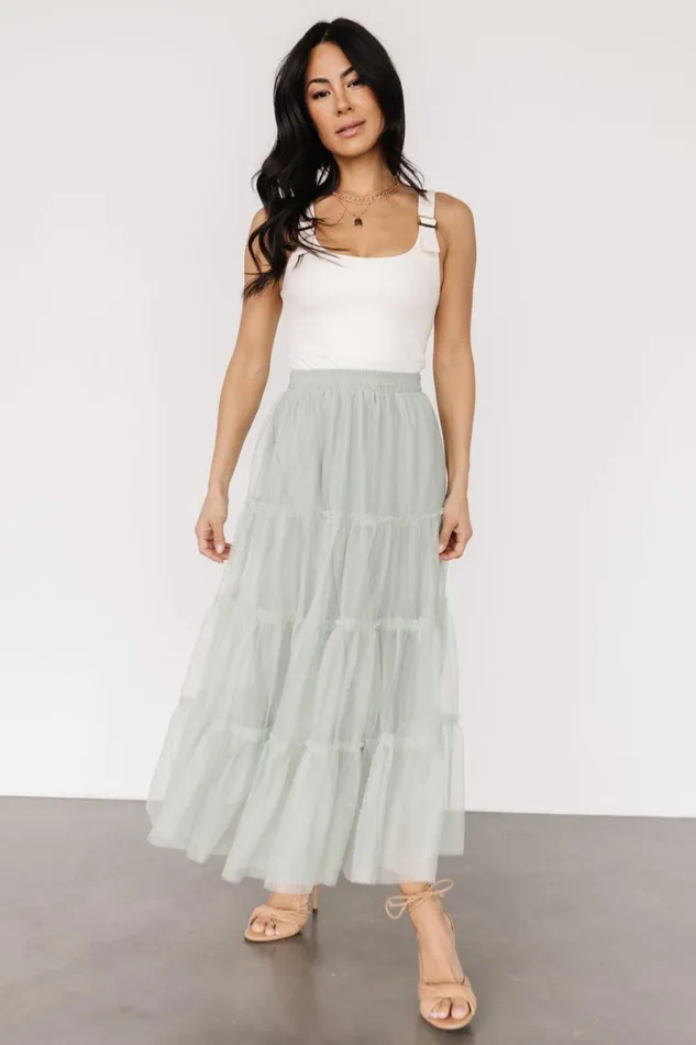 Galena Tulle Skirt Light Sage Women Baltic Born Skirts