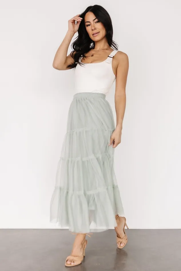 Galena Tulle Skirt Light Sage Women Baltic Born Skirts Galena Tulle Skirt Light Sage Women Baltic Born Skirts