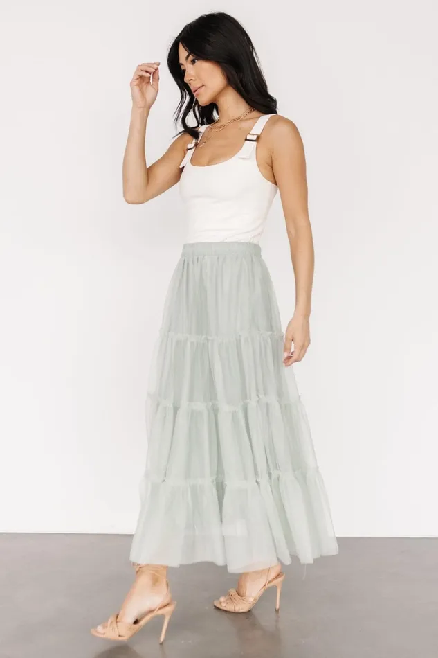 Galena Tulle Skirt Light Sage Women Baltic Born Skirts Galena Tulle Skirt Light Sage Women Baltic Born Skirts