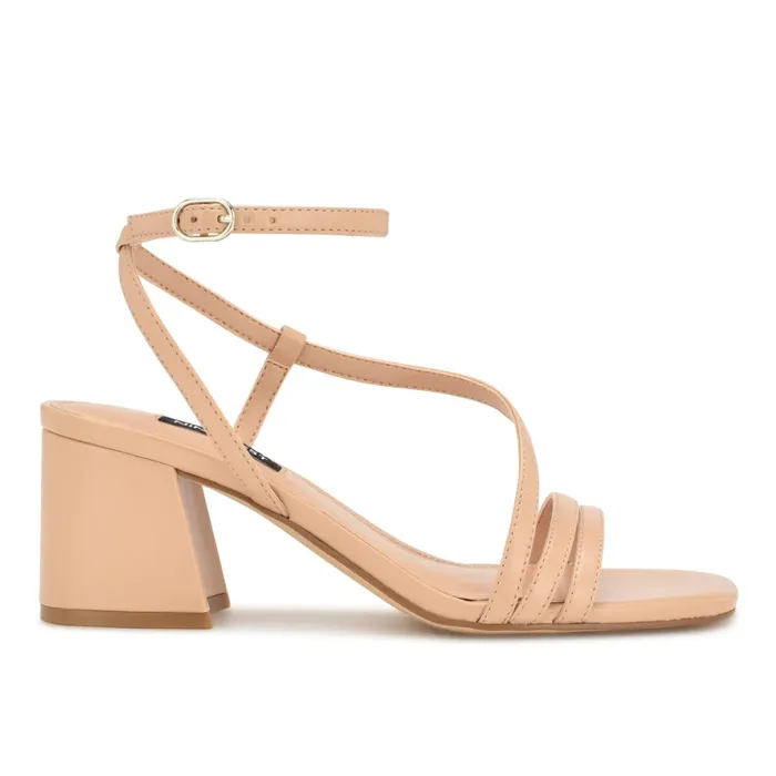 Georga Block Heel Sandals Warm Blush Women Nine West Low Heel