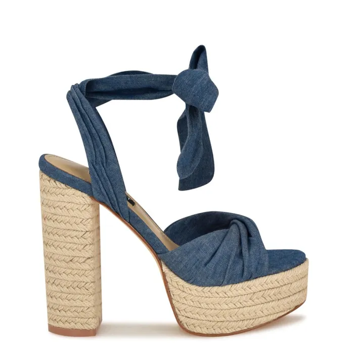 Gertha Platform Espadrille Sandals Denim Women Nine West Platforms