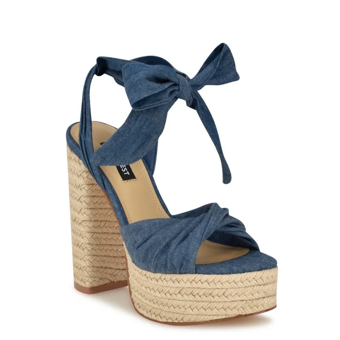Gertha Platform Espadrille Sandals Denim Women Nine West Platforms Gertha Platform Espadrille Sandals Denim Women Nine West Platforms