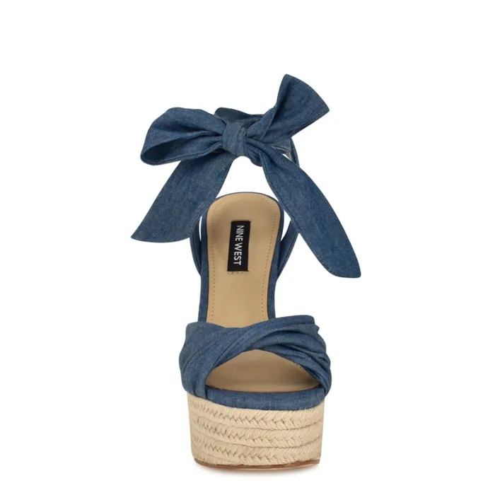 Gertha Platform Espadrille Sandals Denim Women Nine West Platforms Gertha Platform Espadrille Sandals Denim Women Nine West Platforms