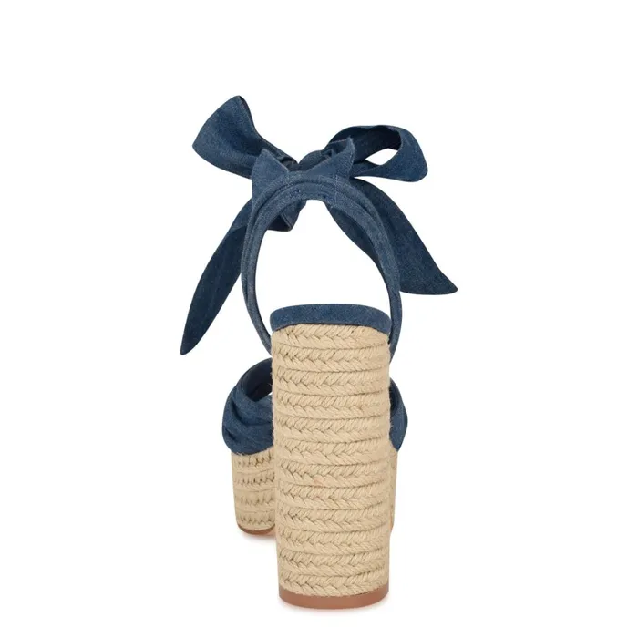 Gertha Platform Espadrille Sandals Denim Women Nine West Platforms Gertha Platform Espadrille Sandals Denim Women Nine West Platforms