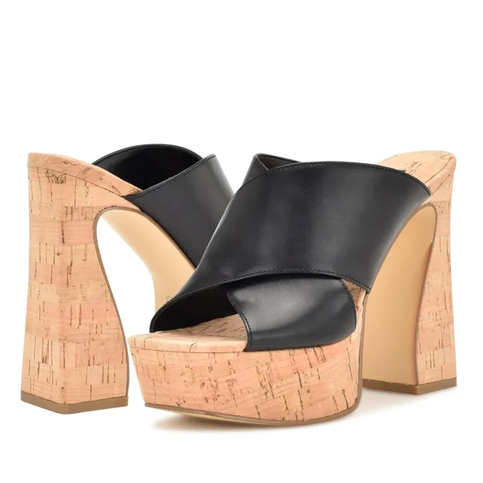 Girlz Platform Sandals Black Natural Women Nine West Heeled Girlz Platform Sandals Black Natural Women Nine West Heeled