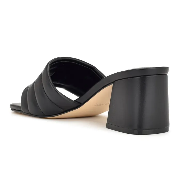 Glenra Heeled Slide Sandals Black Women Nine West Heeled Glenra Heeled Slide Sandals Black Women Nine West Heeled