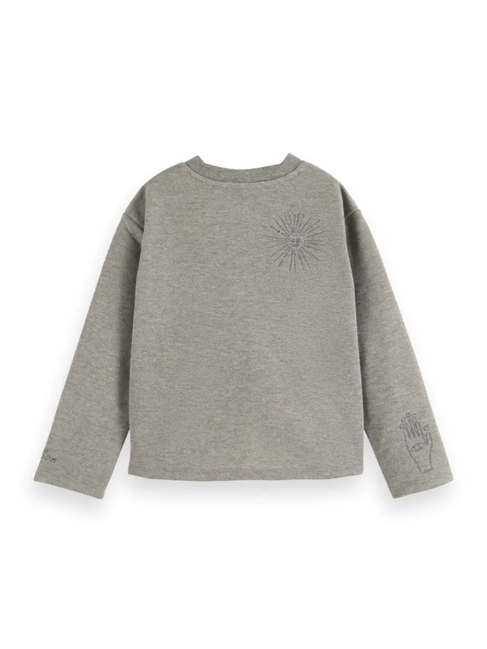 GLITTER FASHION FIT CREWNECK Dull Gold Kids Scotch and Soda Sweatshirts and Hoodies GLITTER FASHION FIT CREWNECK Dull Gold Kids Scotch and Soda Sweatshirts and Hoodies