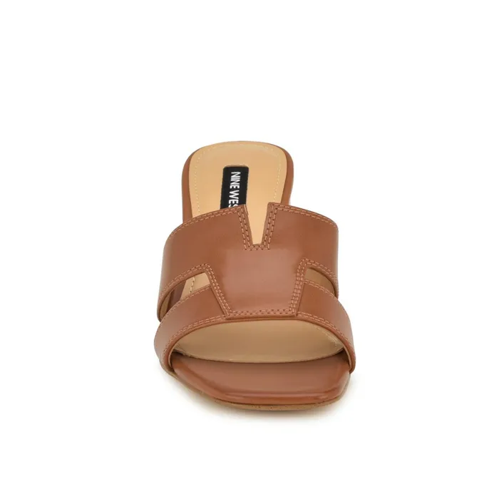 Griselda Block Heel Sandals Brown Women Nine West Dress