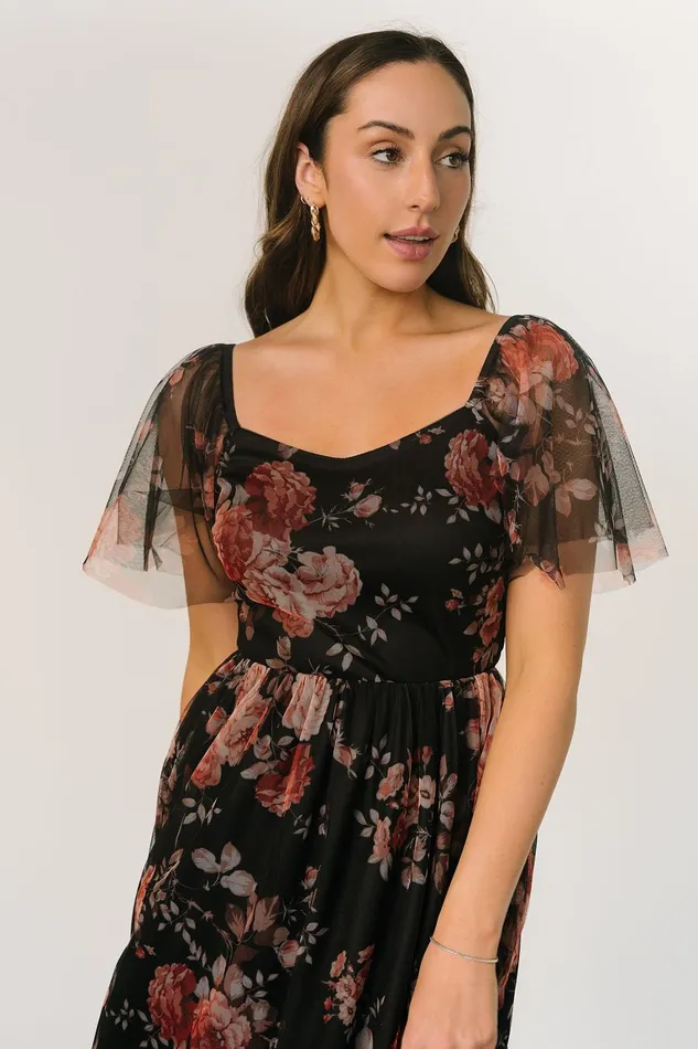 Gwyneth Tulle Midi Dress Black Multi Women Baltic Born Tulle Styles Gwyneth Tulle Midi Dress Black Multi Women Baltic Born Tulle Styles