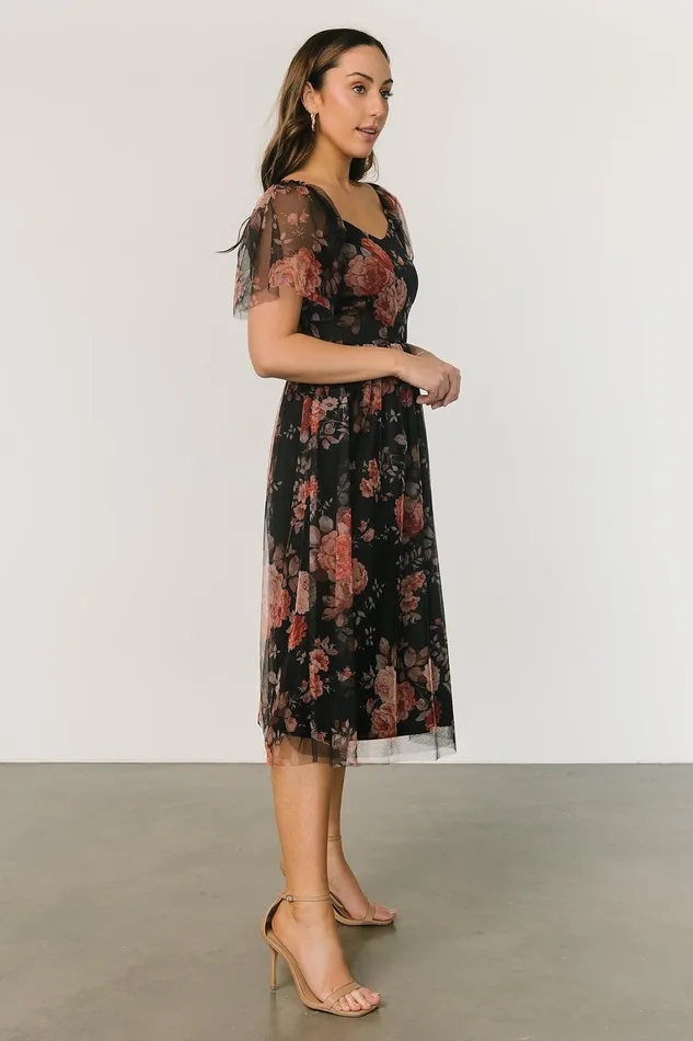 Gwyneth Tulle Midi Dress Black Multi Women Baltic Born Tulle Styles Gwyneth Tulle Midi Dress Black Multi Women Baltic Born Tulle Styles