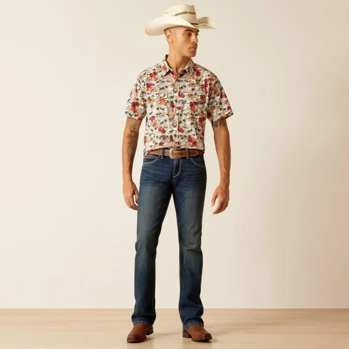 Hakeem Retro Fit Shirt Egret Men Ariat Button Down Shirts Hakeem Retro Fit Shirt Egret Men Ariat Button Down Shirts