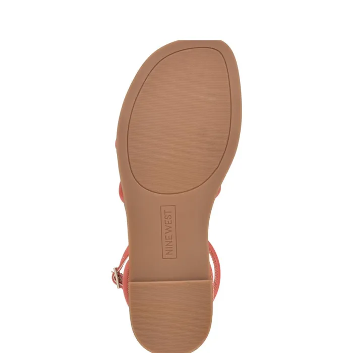 Hanklee Ankle Strap Flat Sandals Coral Women Nine West Flats Hanklee Ankle Strap Flat Sandals Coral Women Nine West Flats