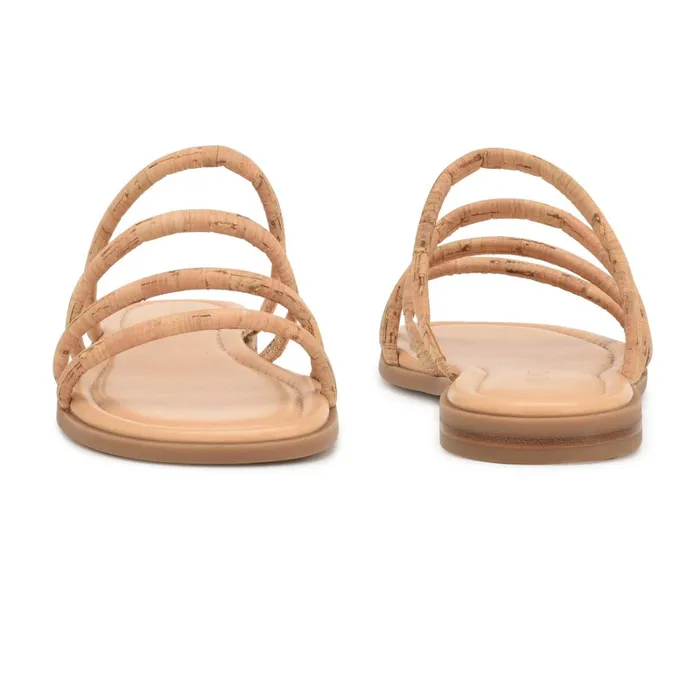 Hapily Flat Slide Sandals Natural Women Nine West Flats Hapily Flat Slide Sandals Natural Women Nine West Flats