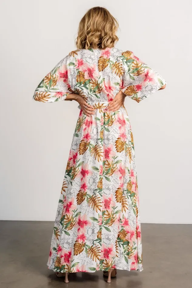 Harmonia Kimono Maxi Dress White Multi Print Women Baltic Born Maxi Dresses Harmonia Kimono Maxi Dress White Multi Print Women Baltic Born Maxi Dresses