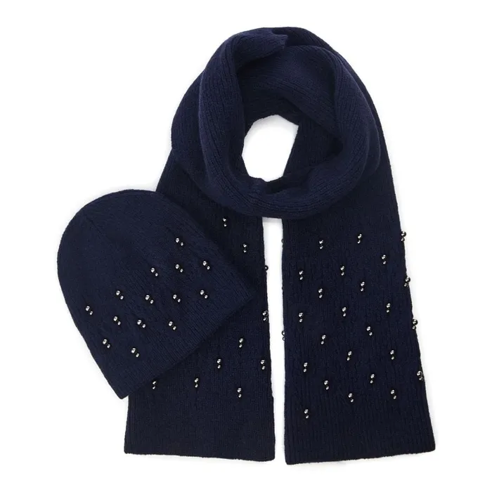 Hats Women Moda In Pelle Promysegiftset Navy Textile