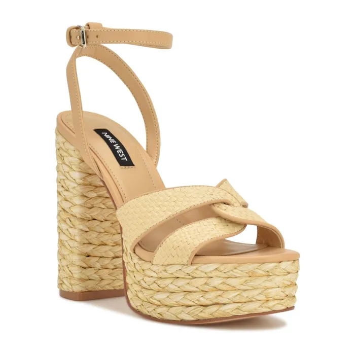 Hayya Woven Platform Sandals Natural Women Nine West Dress Hayya Woven Platform Sandals Natural Women Nine West Dress