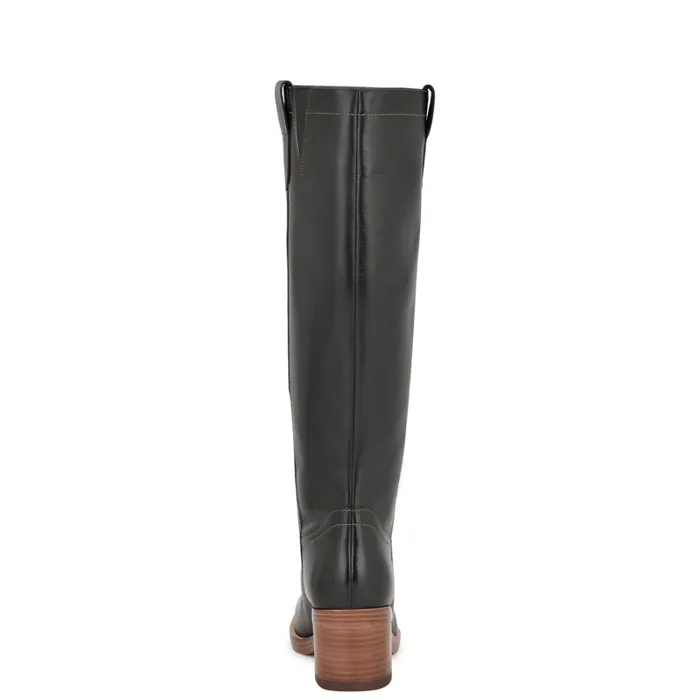 Hecee Block Heel Tailored Boots Black Leather Women Nine West Boots and Booties Hecee Block Heel Tailored Boots Black Leather Women Nine West Boots and Booties