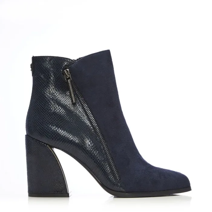 Heeled And Wedge Boots Women Moda In Pelle Amy W Navy Alcantara