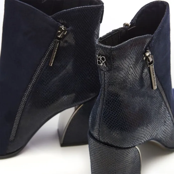 Heeled And Wedge Boots Women Moda In Pelle Amy W Navy Alcantara