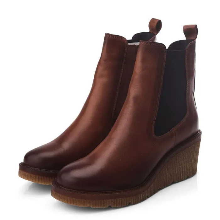 Heeled And Wedge Boots Women Moda In Pelle Audyn Tan Leather