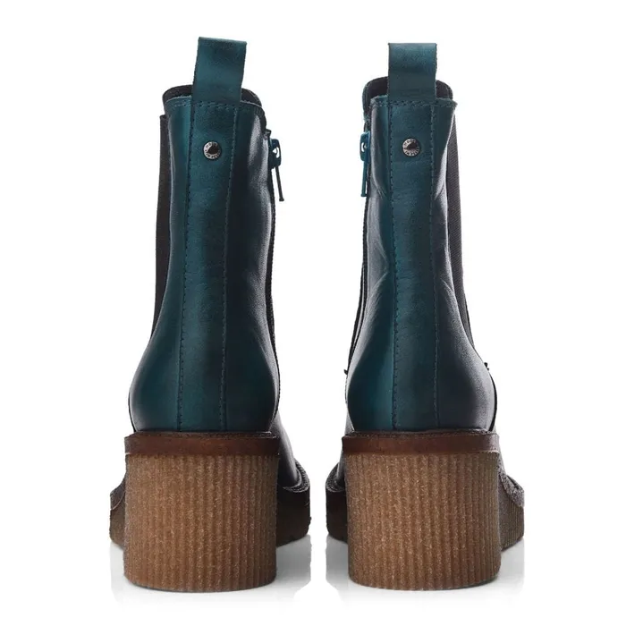 Heeled And Wedge Boots Women Moda In Pelle Audyn Teal Leather