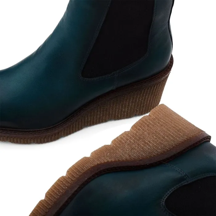 Heeled And Wedge Boots Women Moda In Pelle Audyn Teal Leather